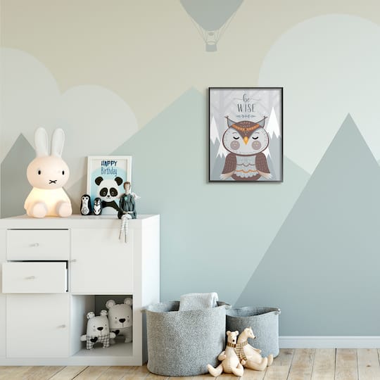 Stupell Industries Be Wise Loveable Owl Black Frame Wall Art